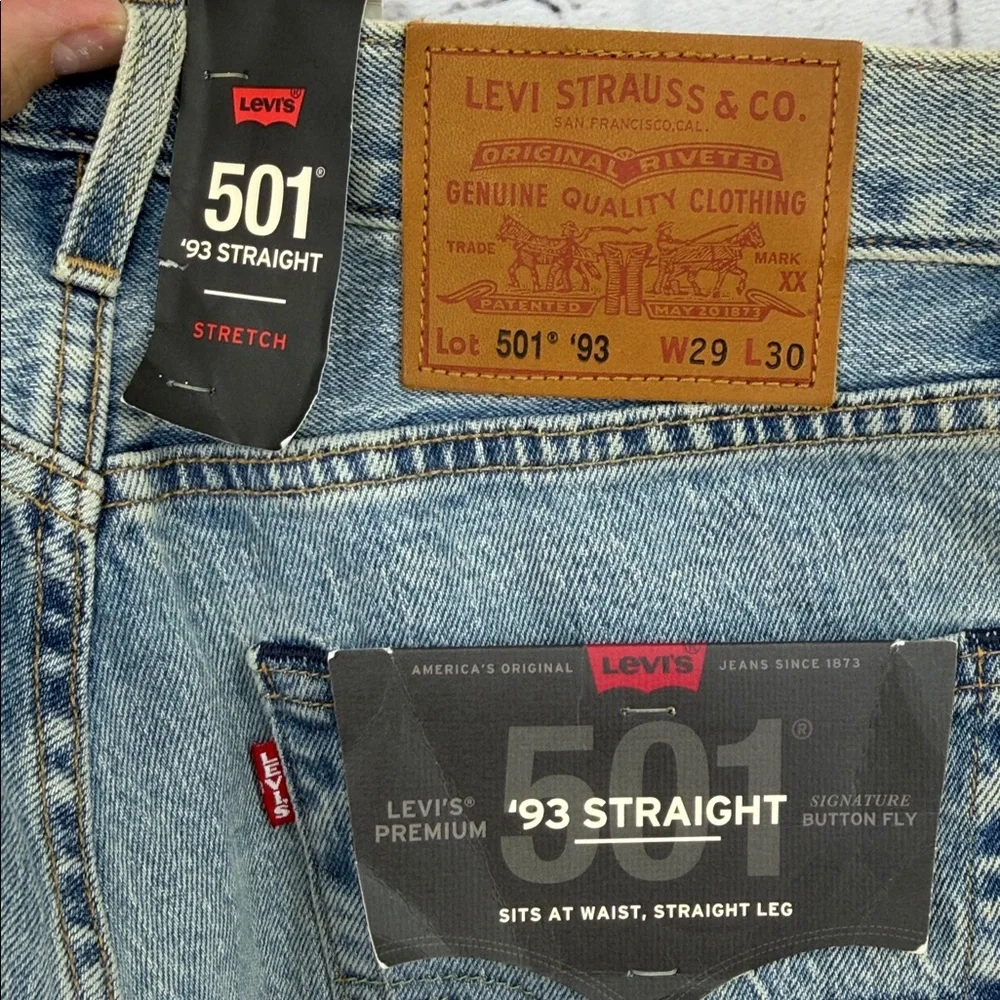 Levi's Premium 501® '93 Straight Fit Stretch Jeans Men's 29x30 Light Wash $89.50